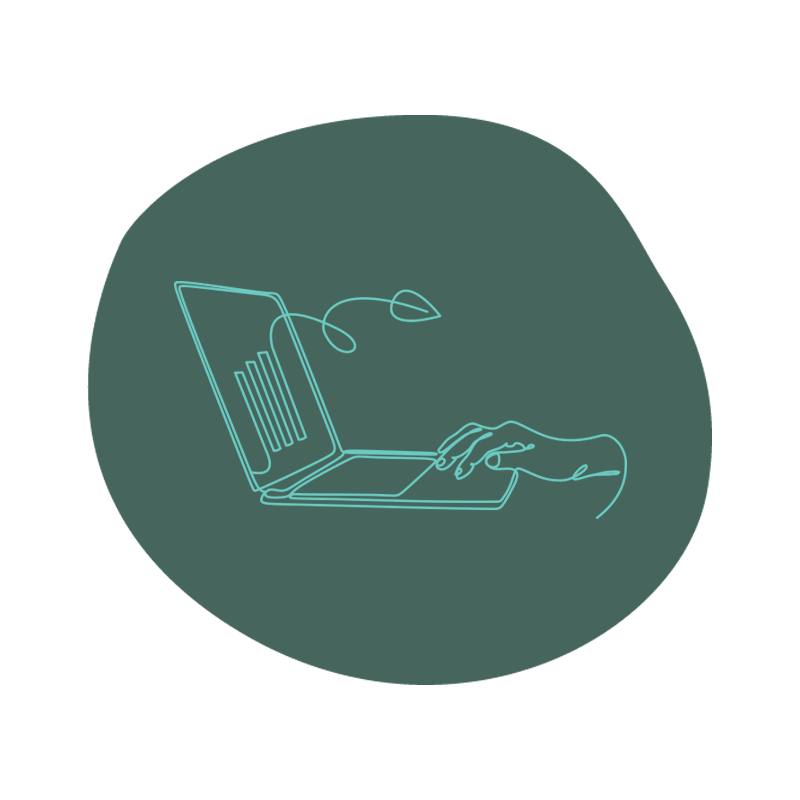 Illustration af en bærbar computer – gratis adgang til SERWIZ Customer Cockpit